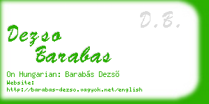 dezso barabas business card